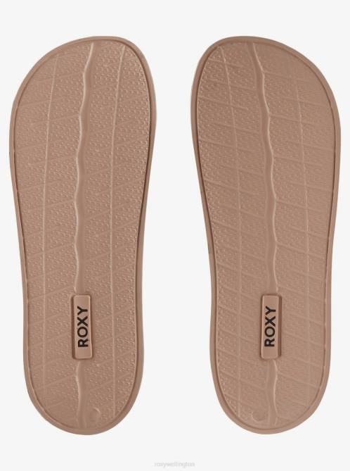 X4FH1451 cheetah print Slippy Printed Slide Sandals Women Roxy | Sandals