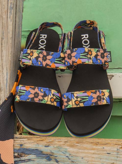 X4FH1453 black/blue Cage Sandals Women Roxy | Sandals
