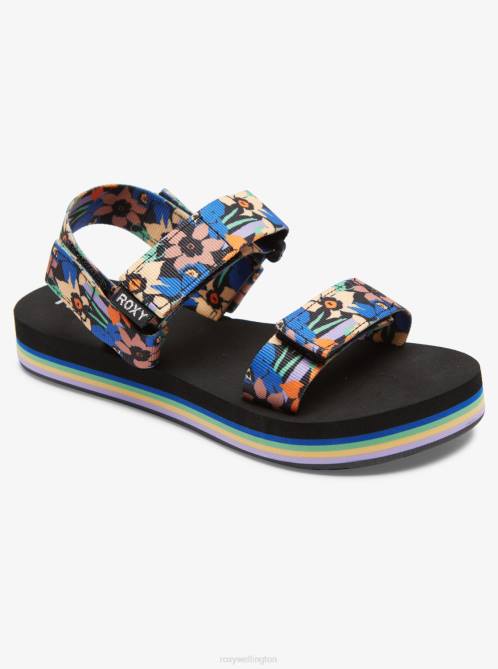 X4FH1453 black/blue Cage Sandals Women Roxy | Sandals