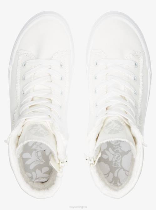 X4FH1204 white Rae Mid-Top Shoes Women Roxy | Sneakers