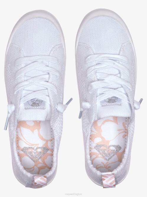 X4FH1247 white Bayshore Closed Shoes Women Roxy | Sneakers