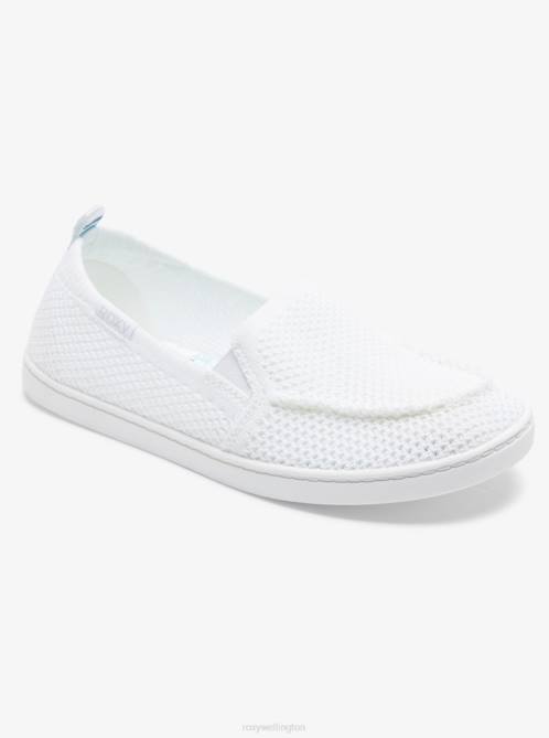X4FH1266 white Minnow Knit Slip-On Shoes Women Roxy | Sneakers