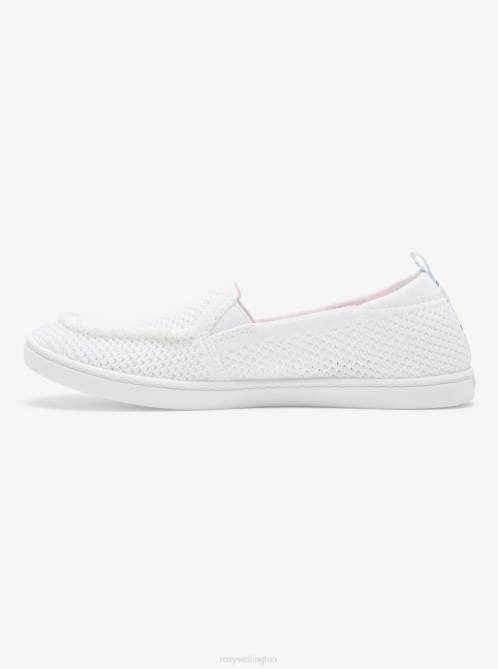 X4FH1266 white Minnow Knit Slip-On Shoes Women Roxy | Sneakers