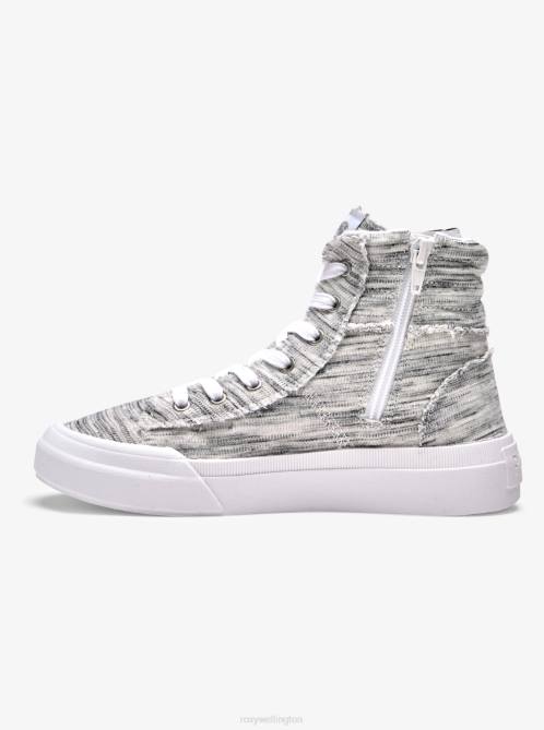 X4FH1267 heather grey Rae Mid-Top Shoes Women Roxy | Sneakers