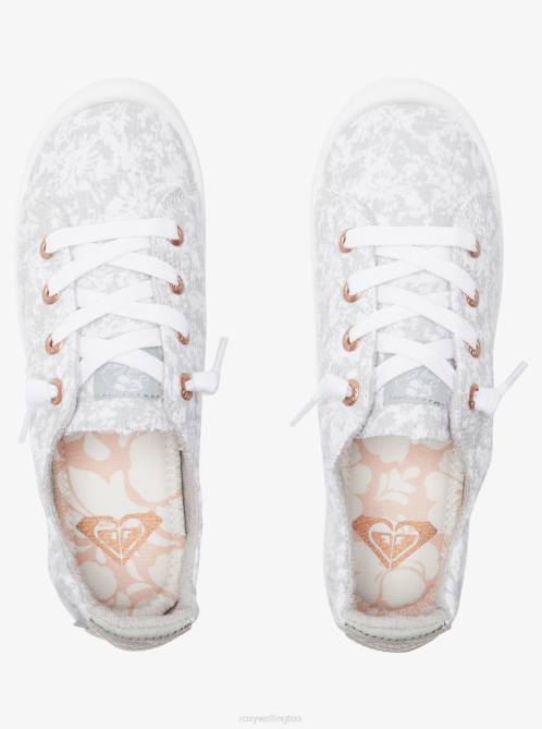 X4FH1278 white/lt green Bayshore Shoes Women Roxy | Sneakers