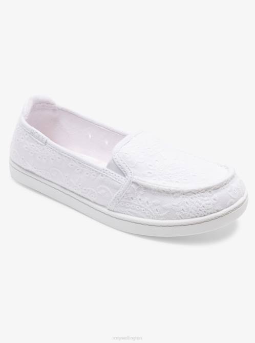 X4FH1307 white Minnow Slip-On Shoes Women Roxy | Sneakers