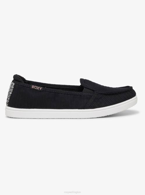 X4FH1318 black Minnow Slip-On Shoes Women Roxy | Sneakers