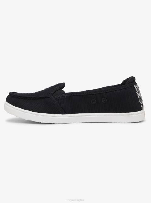 X4FH1318 black Minnow Slip-On Shoes Women Roxy | Sneakers