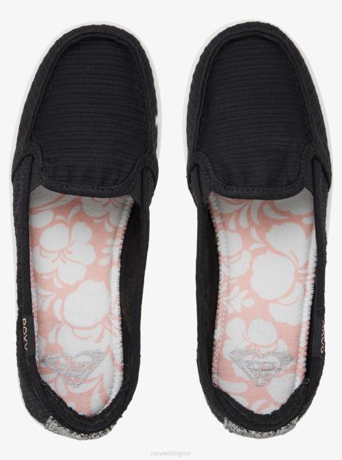 X4FH1318 black Minnow Slip-On Shoes Women Roxy | Sneakers