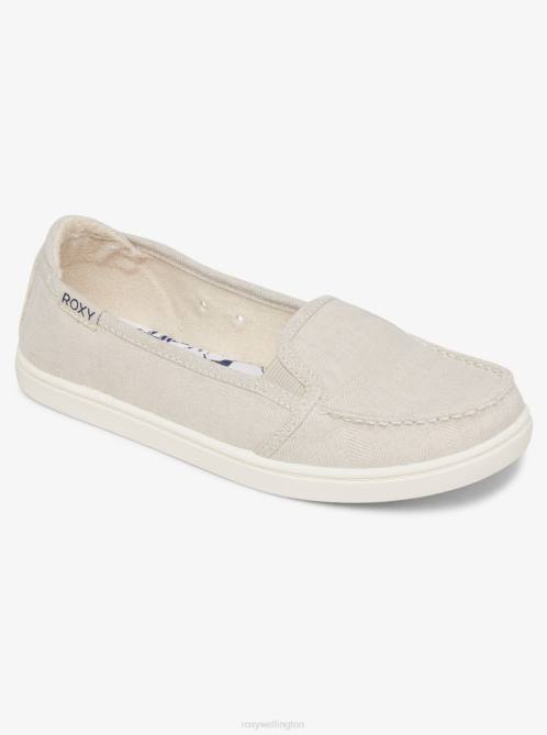 X4FH1321 oatmeal Minnow Slip-On Shoes Women Roxy | Sneakers