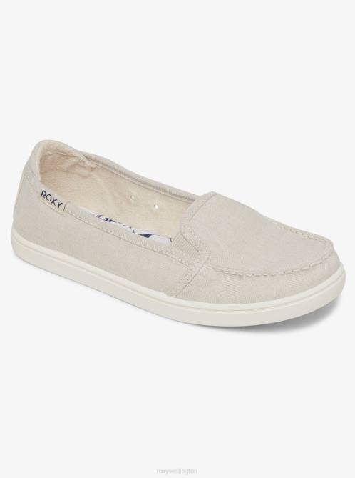 X4FH1336 oatmeal Minnow Slip-On Shoes Women Roxy | Sneakers