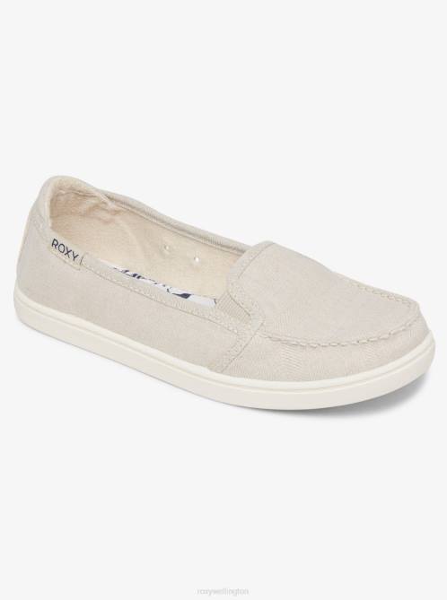 X4FH1336 oatmeal Minnow Slip-On Shoes Women Roxy | Sneakers