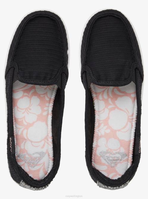 X4FH1343 black Minnow Slip-On Shoes Women Roxy | Sneakers