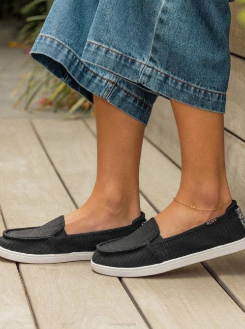 X4FH1343 black Minnow Slip-On Shoes Women Roxy | Sneakers