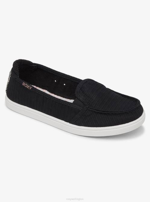 X4FH1343 black Minnow Slip-On Shoes Women Roxy | Sneakers