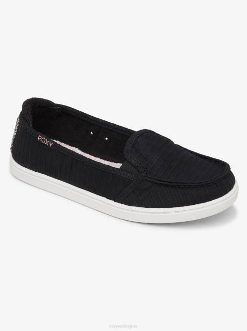 X4FH1343 black Minnow Slip-On Shoes Women Roxy | Sneakers