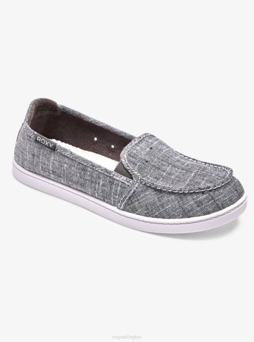 X4FH1349 black wash Minnow Slip-On Shoes Women Roxy | Sneakers