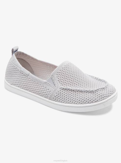 X4FH1382 grey Minnow Knit Slip-On Shoes Women Roxy | Sneakers