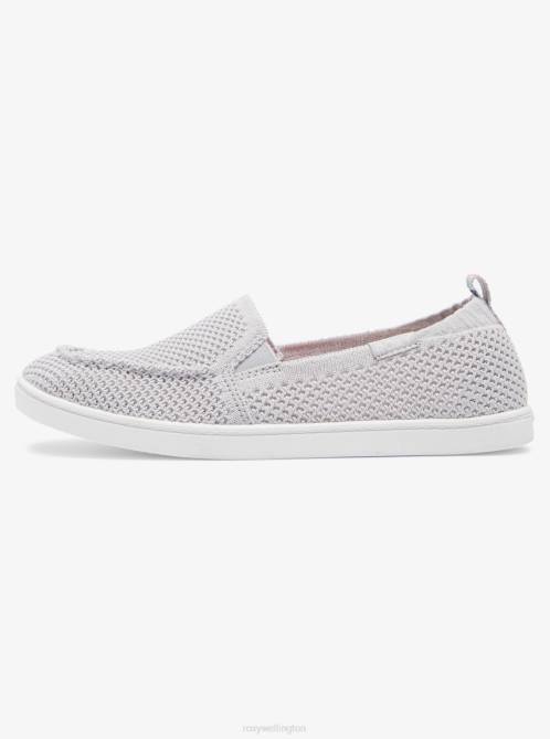 X4FH1382 grey Minnow Knit Slip-On Shoes Women Roxy | Sneakers