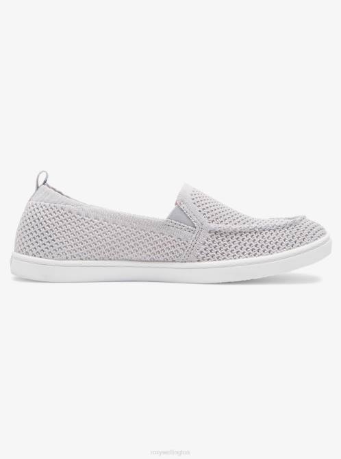 X4FH1382 grey Minnow Knit Slip-On Shoes Women Roxy | Sneakers