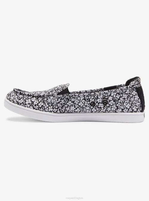 X4FH1402 black/white Minnow Slip-On Shoes Women Roxy | Sneakers