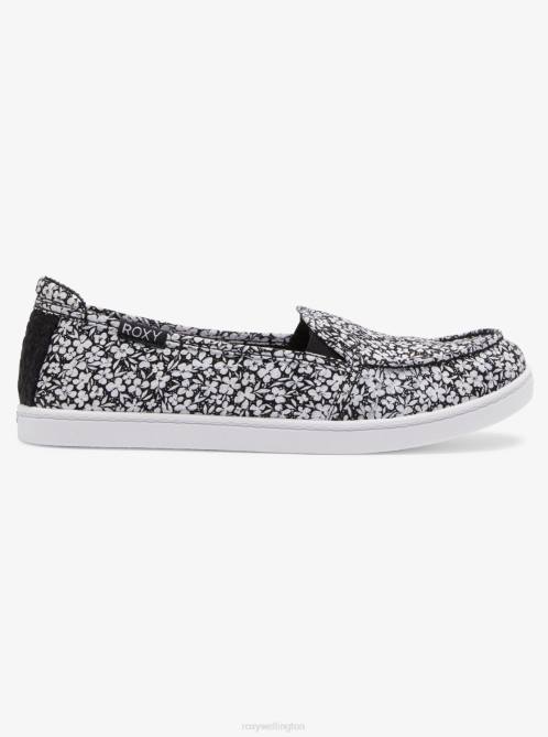 X4FH1402 black/white Minnow Slip-On Shoes Women Roxy | Sneakers