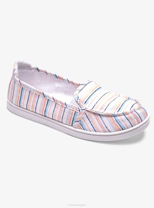 X4FH1414 white/pink/multi Minnow Slip-On Shoes Women Roxy | Sneakers