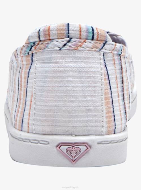X4FH1414 white/pink/multi Minnow Slip-On Shoes Women Roxy | Sneakers