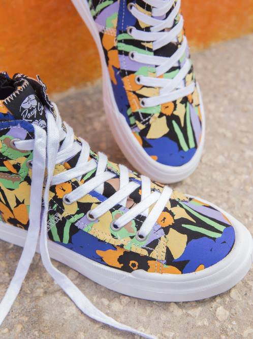 X4FH1423 black print Rae Mid-Top Shoes Women Roxy | Sneakers