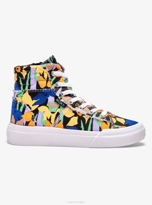 X4FH1423 black print Rae Mid-Top Shoes Women Roxy | Sneakers