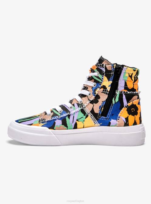 X4FH1423 black print Rae Mid-Top Shoes Women Roxy | Sneakers