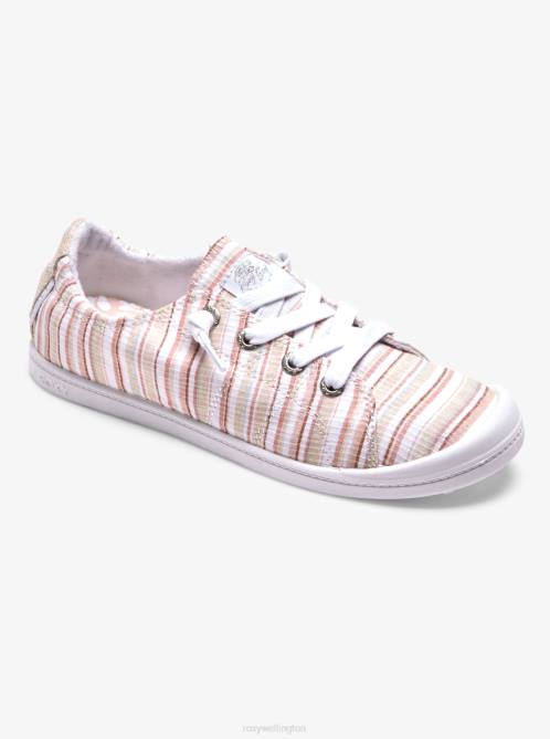 X4FH1452 tan pinstripe Bayshore Shoes Women Roxy | Sneakers