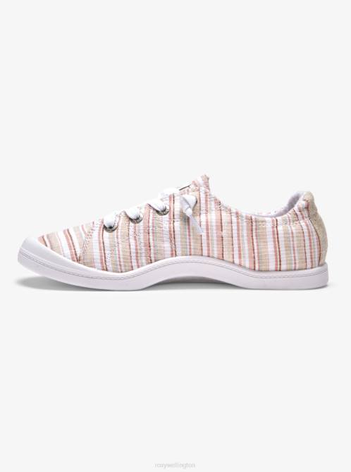 X4FH1452 tan pinstripe Bayshore Shoes Women Roxy | Sneakers