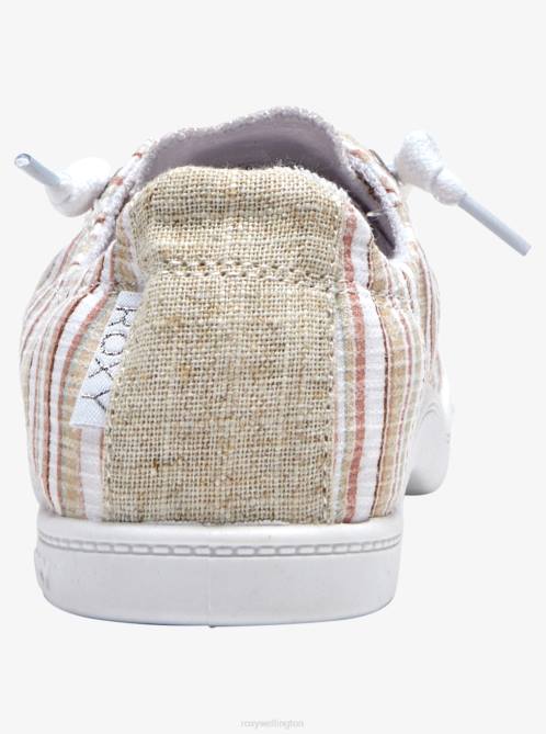 X4FH1452 tan pinstripe Bayshore Shoes Women Roxy | Sneakers
