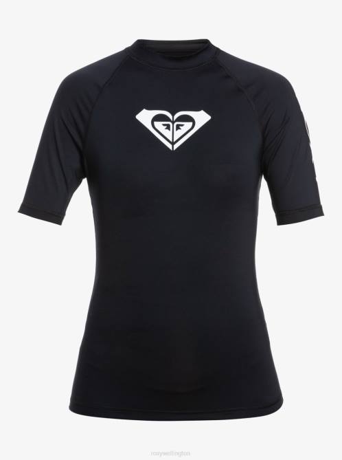 X4FH746 anthracite Whole Hearted Short Sleeve UPF 50 Rashguard Women Roxy | Rashguards