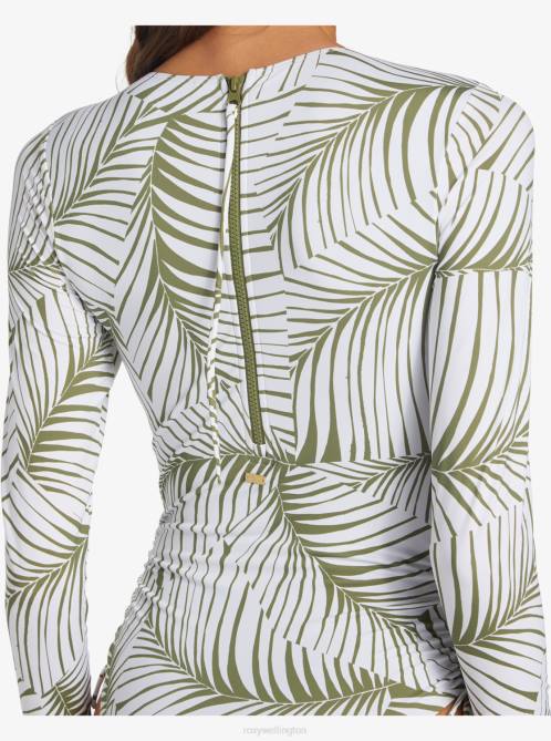 X4FH843 palm tree dreams Warm Sand Onesie Active Cropped UPF 50 Long Sleeve Rashguard Women Roxy | Rashguards