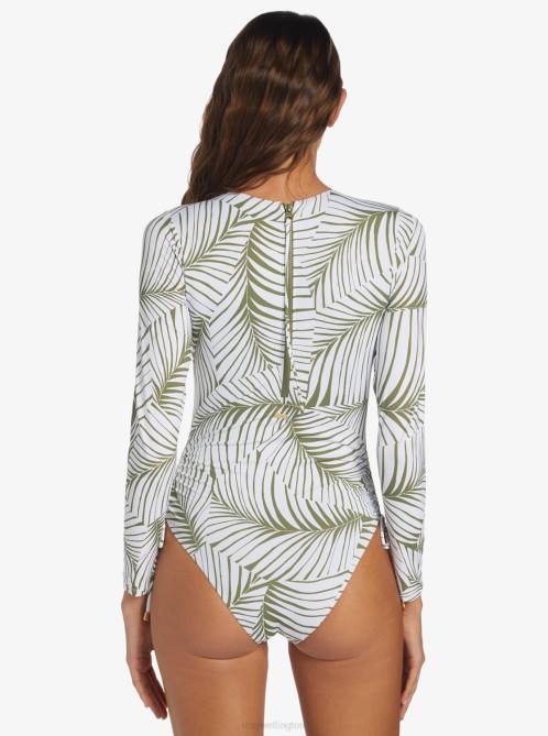 X4FH843 palm tree dreams Warm Sand Onesie Active Cropped UPF 50 Long Sleeve Rashguard Women Roxy | Rashguards