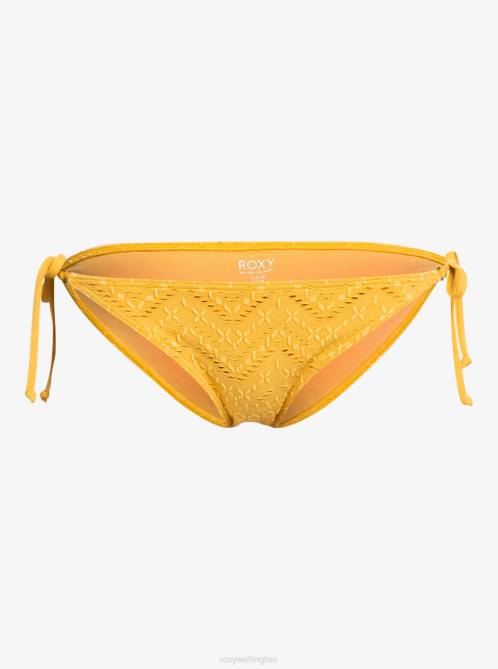 X4FH1003 ochre Quiet Beauty Tie Side Bikini Bottoms Women Roxy | Bikini Bottoms
