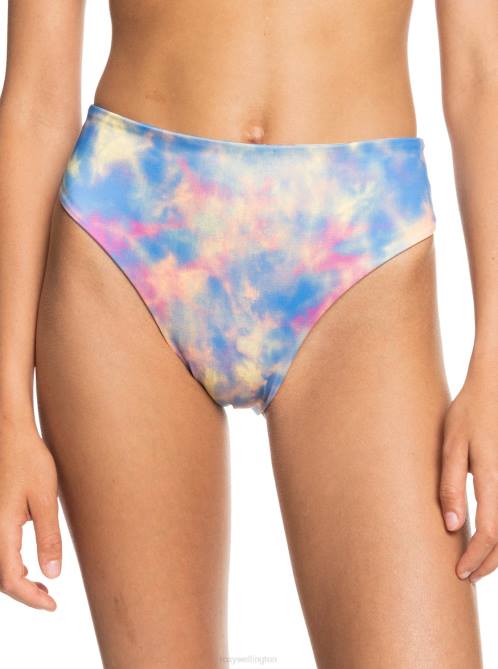 X4FH1045 pale marigold tie dye vibes POP SURF Mid Waist Bikini Bottoms Women Roxy | Bikini Bottoms