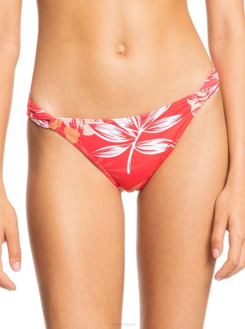 X4FH1057 hibiscus seaside tropics v1 Seaside Tropics Mid-Waist Bikini Bottoms Women Roxy | Bikini Bottoms
