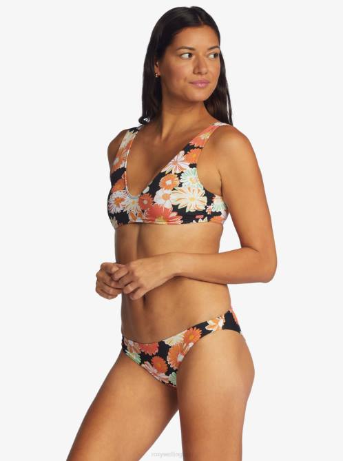 X4FH1070 anthracite boogie chillen Printed Beach Classics Cheeky Bikini Bottoms Women Roxy | Bikini Bottoms