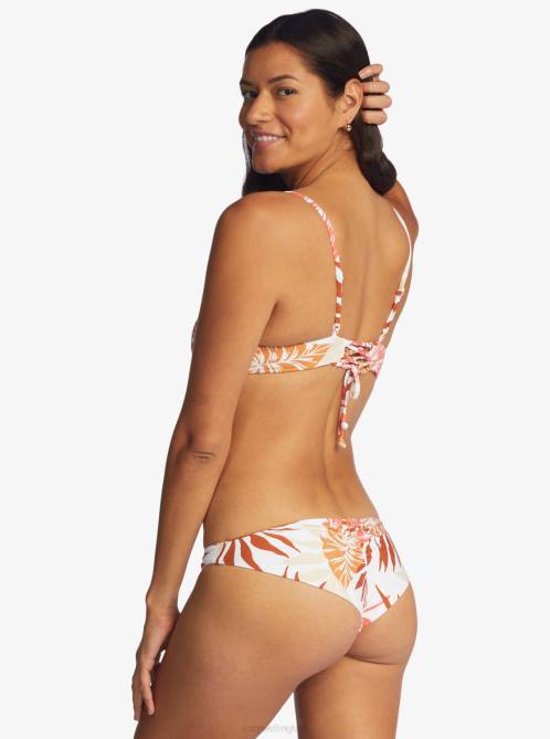 X4FH1075 snow white seaside tropics Printed Beach Classics Cheeky Bikini Bottoms Women Roxy | Bikini Bottoms