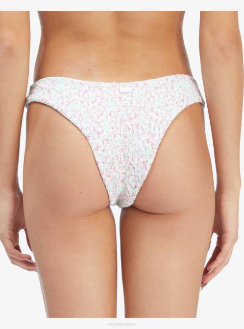 X4FH1079 brook green ditsy in paradise Ditsy In Paradise Smocked Cheeky Bikini Bottoms Women Roxy | Bikini Bottoms