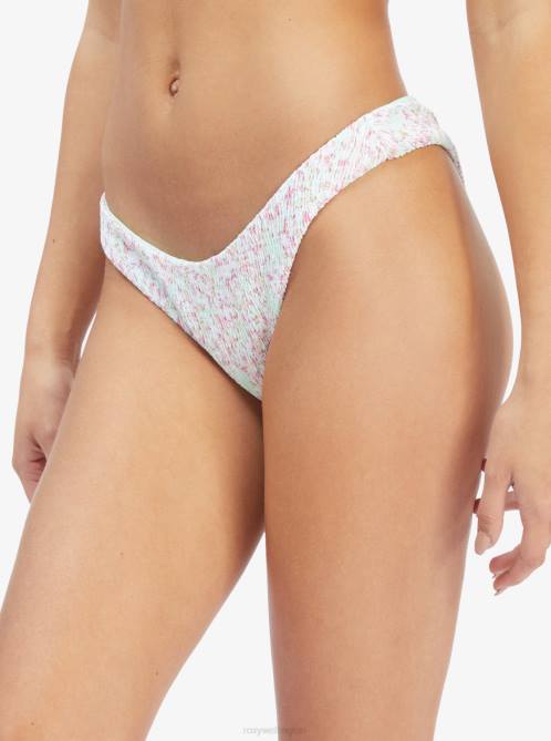 X4FH1079 brook green ditsy in paradise Ditsy In Paradise Smocked Cheeky Bikini Bottoms Women Roxy | Bikini Bottoms