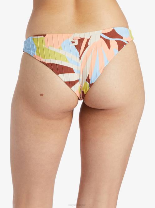 X4FH1081 rustic brown floraldelic Floradelic Cheeky Printed Bikini Bottoms Women Roxy | Bikini Bottoms