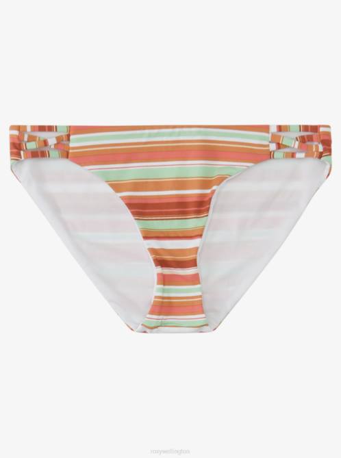 X4FH1099 baked clay endless summer stri Printed Beach Classics Hipster Bikini Bottoms Women Roxy | Bikini Bottoms
