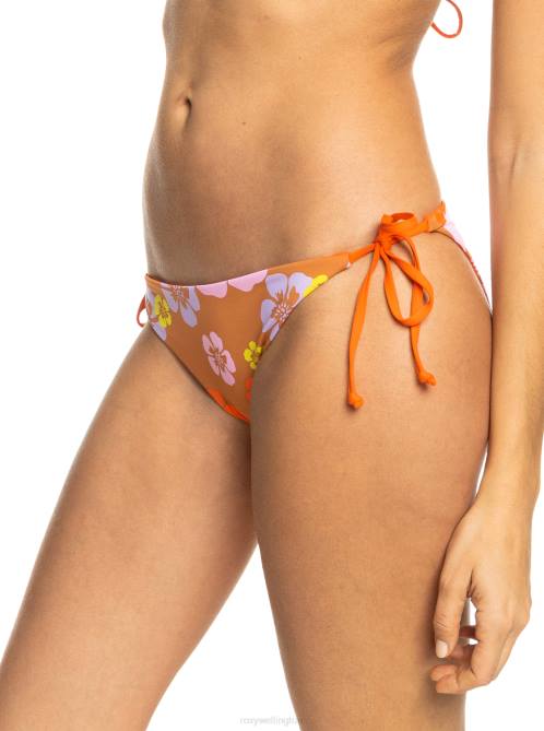 X4FH579 sunburn positivity paradise Surf.Kind.Kate. Tie Side Reversible Bikini Bottoms Women Roxy | Bikini Bottoms