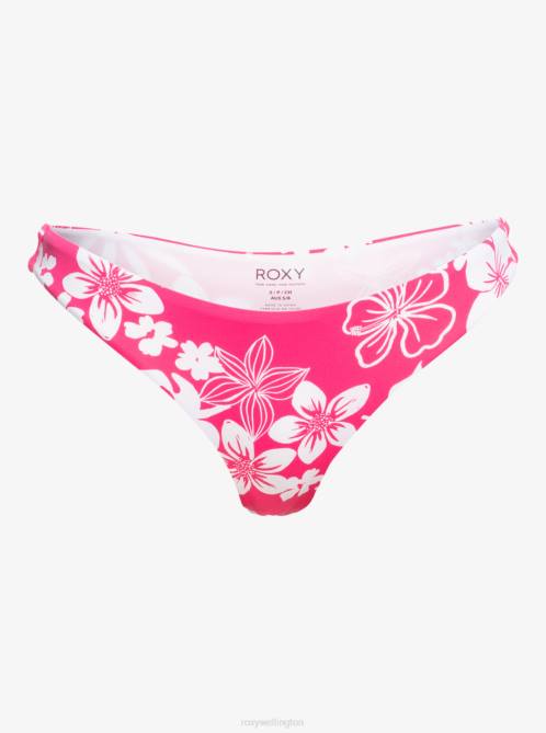 X4FH643 shocking pink hello aloha Printed Beach Classics Skimpy Bikini Bottoms Women Roxy | Bikini Bottoms