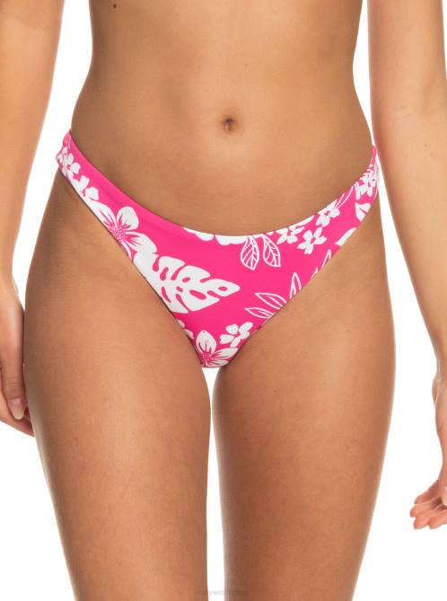 X4FH643 shocking pink hello aloha Printed Beach Classics Skimpy Bikini Bottoms Women Roxy | Bikini Bottoms