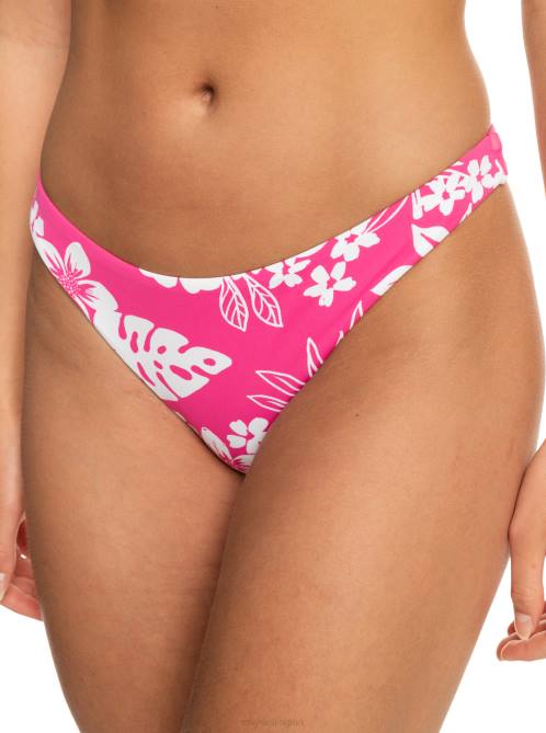 X4FH643 shocking pink hello aloha Printed Beach Classics Skimpy Bikini Bottoms Women Roxy | Bikini Bottoms